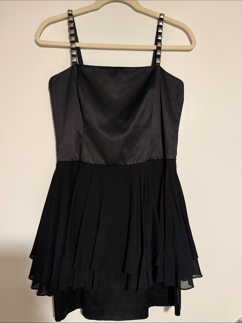 Alice + Olivia Black Mini Dress with Studded Straps
